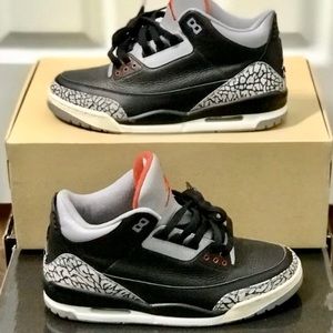 2007 JORDAN 3 RETRO QAM size 9 Black Cement SAMPLE
